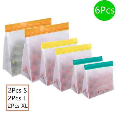 Reusable Freshness Storage Bags 6-Piece Set